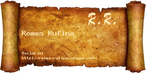 Remes Rufina névjegykártya